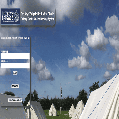 Booking portal home screen for the Centre