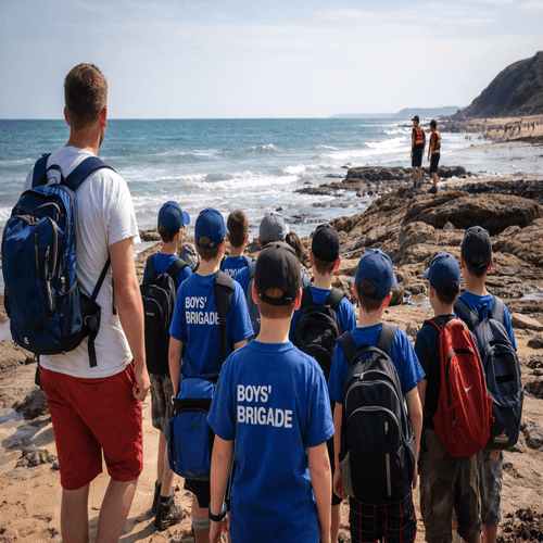 Leaders and young people taking part in structured training activity